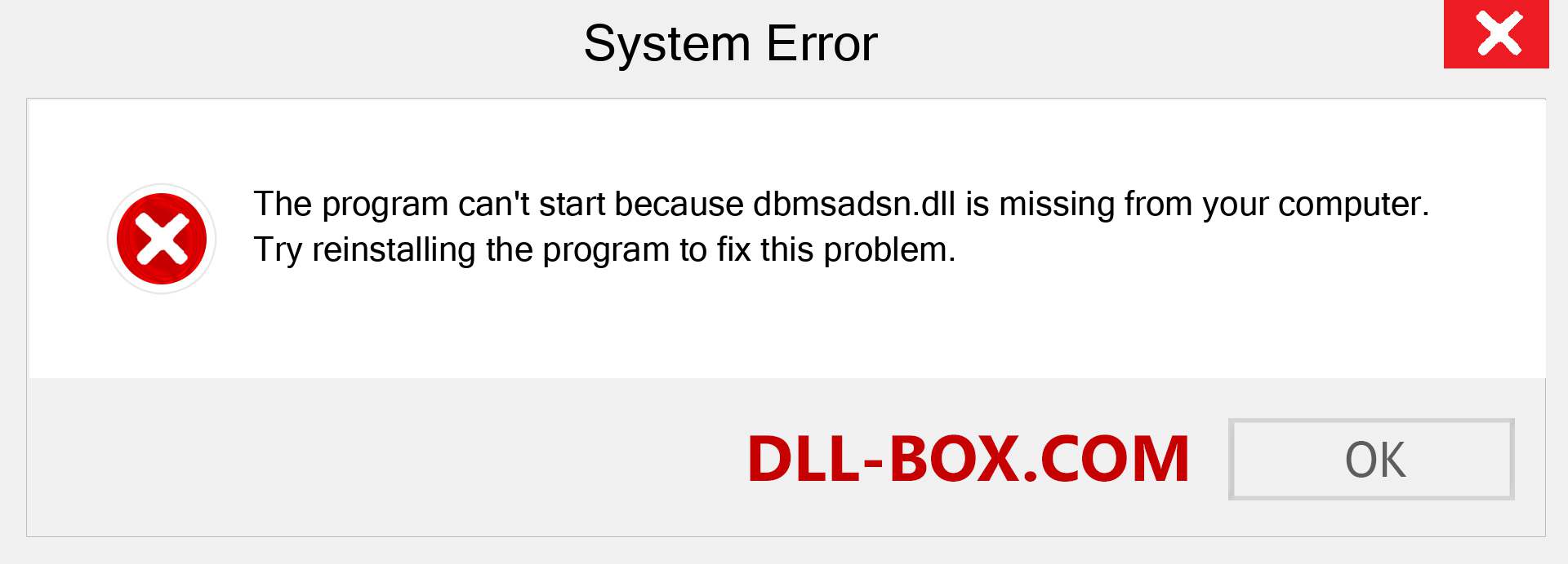 dbmsadsn.dll file is missing?. Download for Windows 7, 8, 10 - Fix  dbmsadsn dll Missing Error on Windows, photos, images